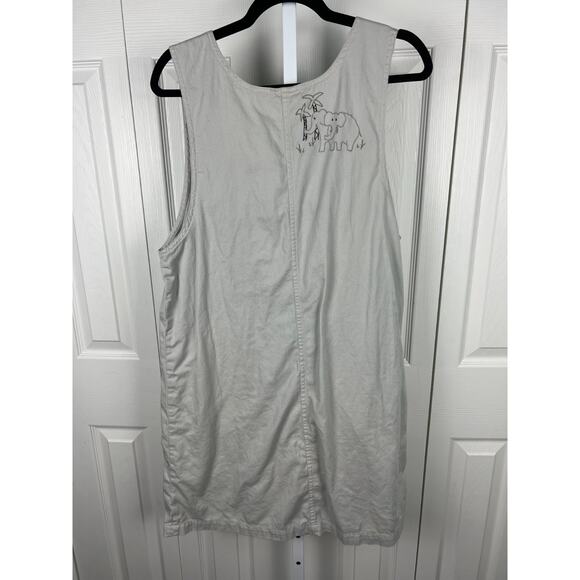 Christopher & Banks Women's Biege Jumper Dress Animal Embroidery Noahs Ark XL - Picture 4 of 7